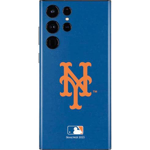 MLB New York Mets - Solid Distressed Galaxy S22 Ultra Skin