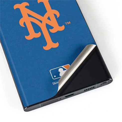 MLB New York Mets - Solid Distressed Galaxy S22 Ultra Skin