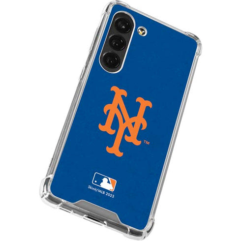 MLB New York Mets - Solid Distressed Galaxy S23 Clear Case