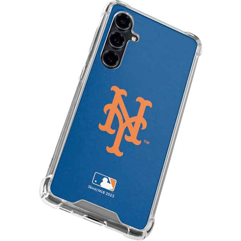 MLB New York Mets - Solid Distressed Galaxy S23 FE Clear Case