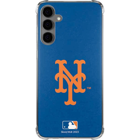 MLB New York Mets - Solid Distressed Galaxy S24 Plus Clear Case