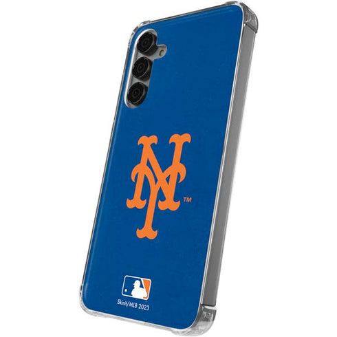MLB New York Mets - Solid Distressed Galaxy S24 Plus Clear Case