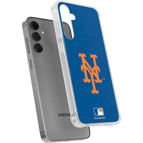 MLB New York Mets - Solid Distressed Galaxy S24 Plus Clear Case