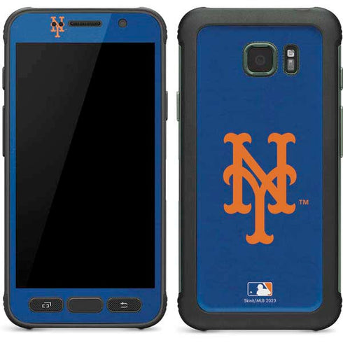 MLB New York Mets - Solid Distressed Galaxy S7 Active Skin