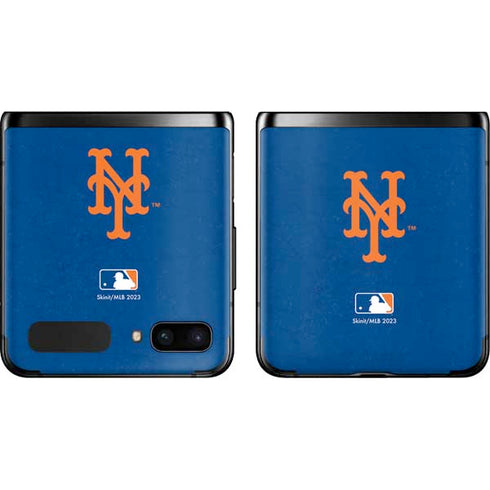 MLB New York Mets - Solid Distressed Galaxy Z Flip Skin