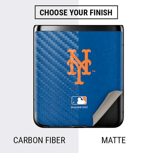 MLB New York Mets - Solid Distressed Galaxy Z Flip Skin