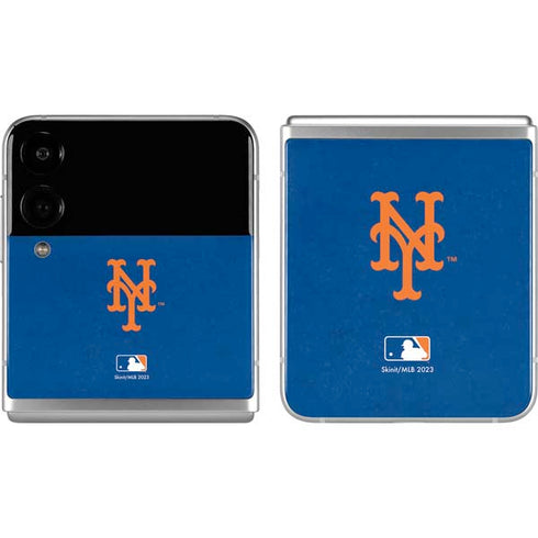 MLB New York Mets - Solid Distressed Galaxy Z Flip4 5G Skin