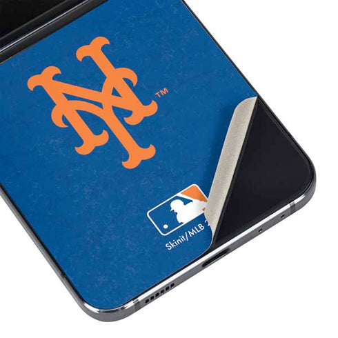 MLB New York Mets - Solid Distressed Galaxy Z Flip5 5G Skin