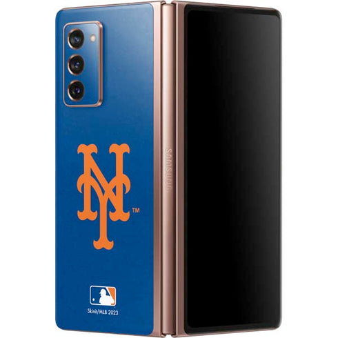 MLB New York Mets - Solid Distressed Galaxy Z Fold2 5G Skin