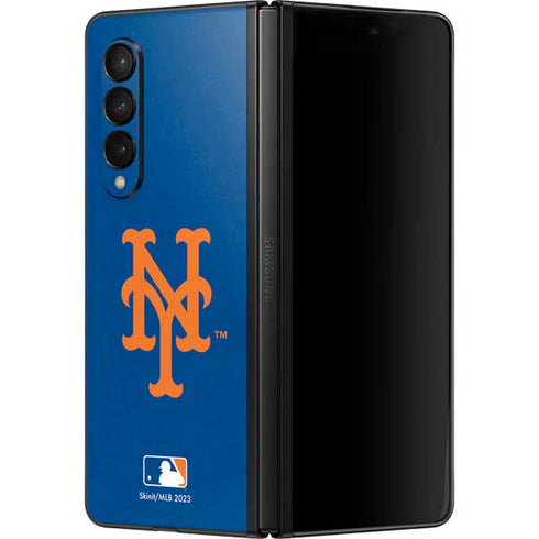 MLB New York Mets - Solid Distressed Galaxy Z Fold3 5G Skin