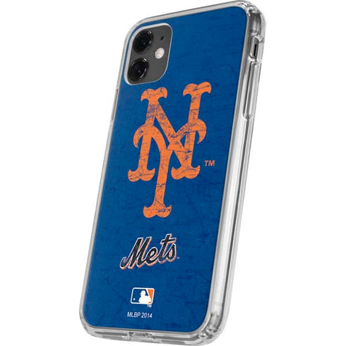 MLB New York Mets - Solid Distressed iPhone 11 Clear Case