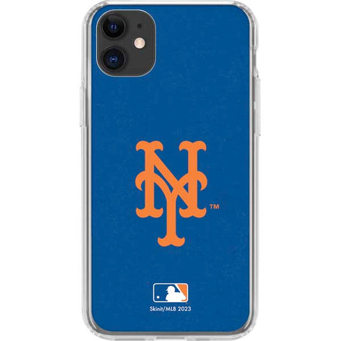 MLB New York Mets - Solid Distressed iPhone 11 Clear Case