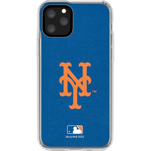 MLB New York Mets - Solid Distressed iPhone 11 Pro Clear Case