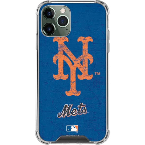 MLB New York Mets - Solid Distressed iPhone 11 Pro Max Clear Case