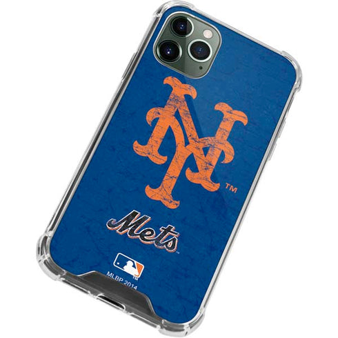MLB New York Mets - Solid Distressed iPhone 11 Pro Max Clear Case