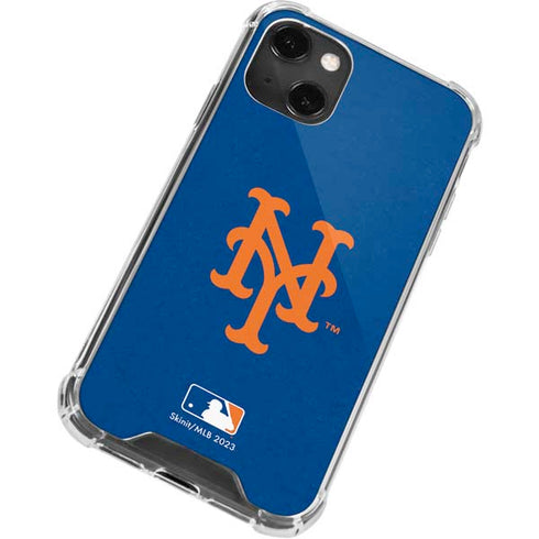 MLB New York Mets - Solid Distressed iPhone 13 Mini Clear Case