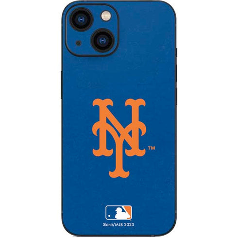 MLB New York Mets - Solid Distressed iPhone 13 Mini Skin