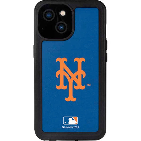 MLB New York Mets - Solid Distressed iPhone 13 Mini Waterproof Case