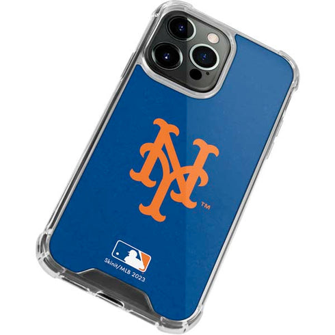 MLB New York Mets - Solid Distressed iPhone 13 Pro Max Clear Case