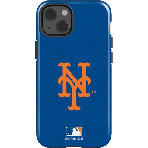 MLB New York Mets - Solid Distressed iPhone 15 Impact Case