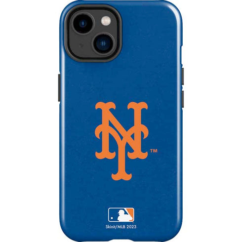 MLB New York Mets - Solid Distressed iPhone 15 Plus Impact Case
