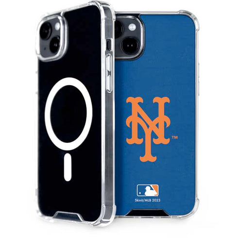MLB New York Mets - Solid Distressed iPhone 15 Plus MagSafe Case