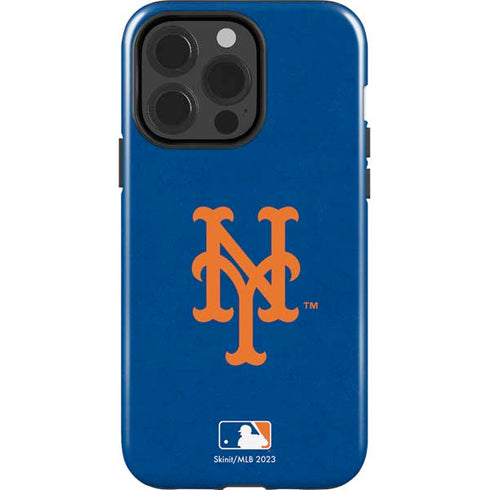 MLB New York Mets - Solid Distressed iPhone 15 Pro Impact Case