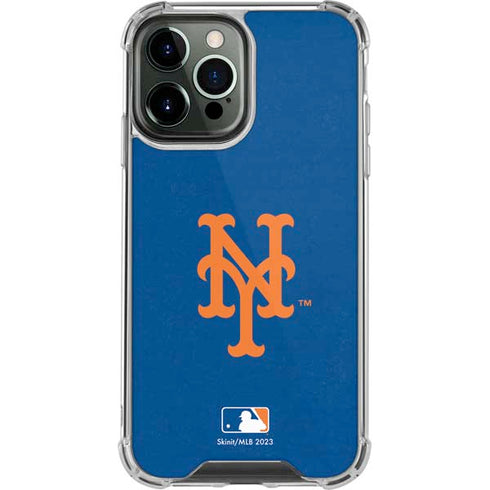 MLB New York Mets - Solid Distressed iPhone 14 Pro Max Clear Case