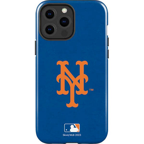 MLB New York Mets - Solid Distressed iPhone 14 Pro Max Impact Case