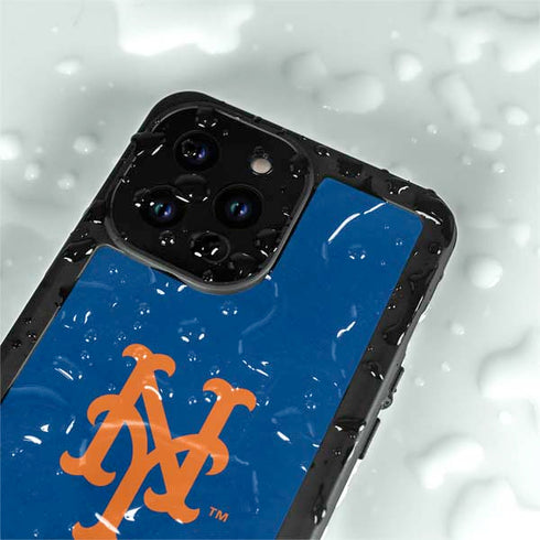 MLB New York Mets - Solid Distressed iPhone 14 Pro Max Waterproof Case