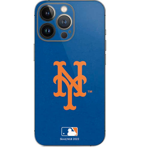 MLB New York Mets - Solid Distressed iPhone 14 Pro Skin