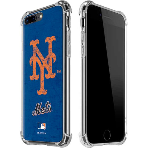 MLB New York Mets - Solid Distressed iPhone 7/8 Plus Clear Case