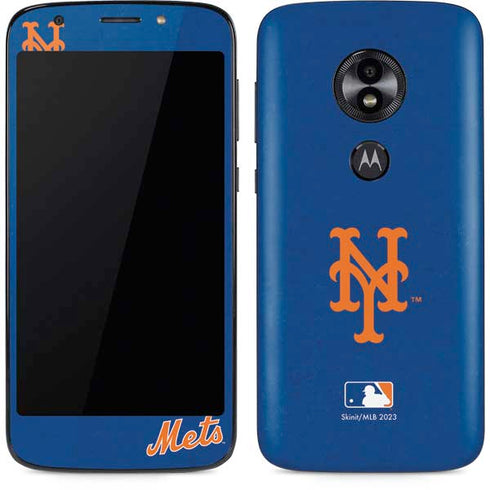 MLB New York Mets - Solid Distressed Moto E5 Play Skin