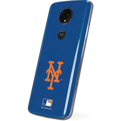 MLB New York Mets - Solid Distressed Moto E5 Plus Skin