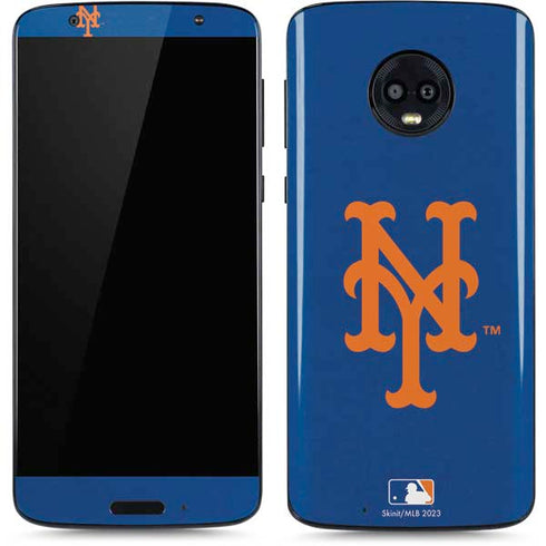 MLB New York Mets - Solid Distressed Moto G6 Skin