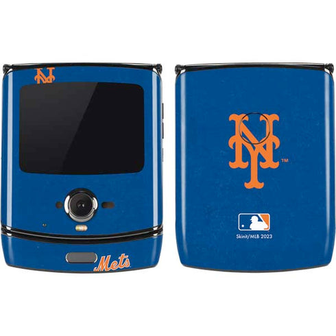 MLB New York Mets - Solid Distressed Motorola RAZR Skin