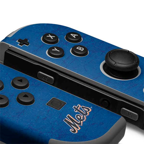 MLB New York Mets - Solid Distressed Nintendo Joy-Con (L/R) Controller Skin