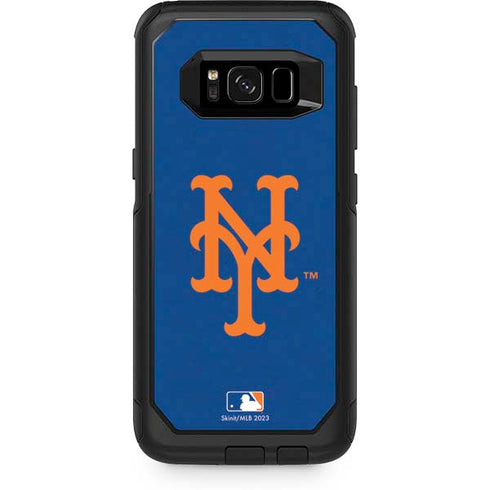 MLB New York Mets - Solid Distressed Otterbox Commuter Galaxy Skin