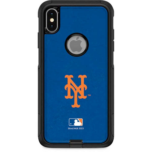 MLB New York Mets - Solid Distressed Otterbox Commuter iPhone Skin