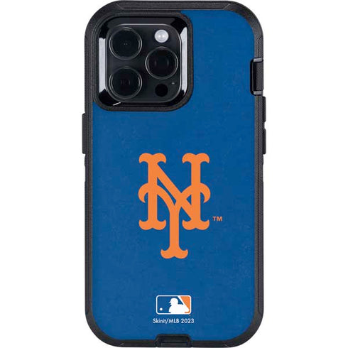 MLB New York Mets - Solid Distressed Otterbox Defender iPhone Skin