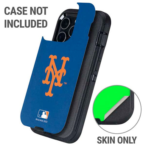 MLB New York Mets - Solid Distressed Otterbox Defender iPhone Skin