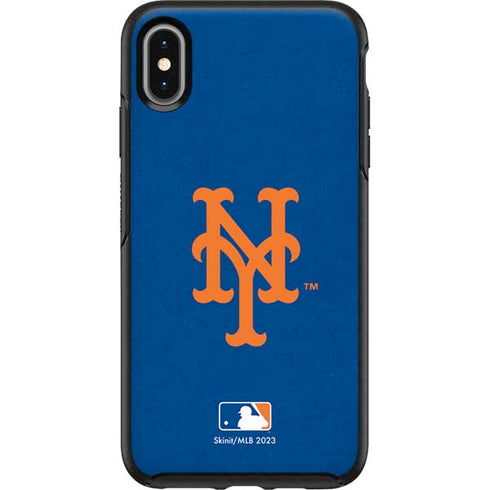 MLB New York Mets - Solid Distressed Otterbox Symmetry iPhone Skin