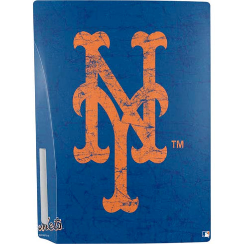 MLB New York Mets - Solid Distressed PS5 Console Skin