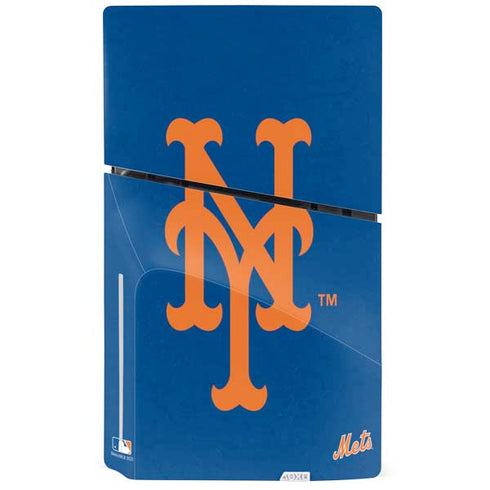 MLB New York Mets - Solid Distressed PS5 Slim Disk Bundle Skin