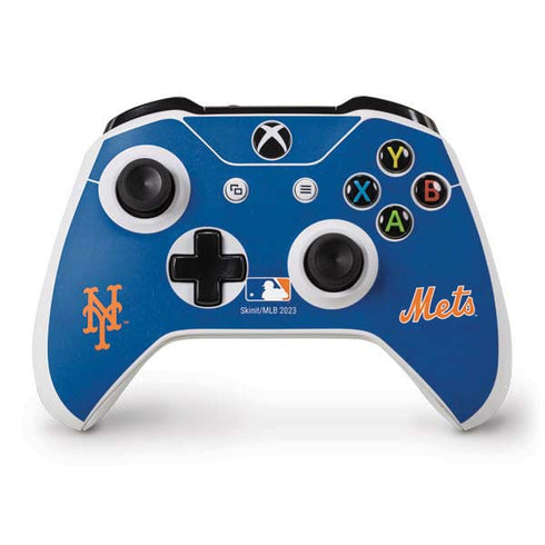 MLB New York Mets - Solid Distressed Xbox One S Controller Skin