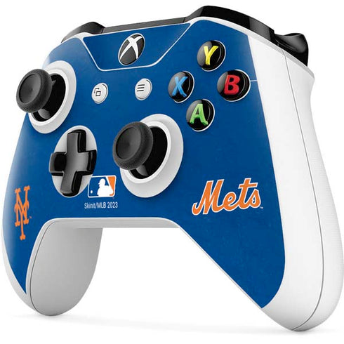 MLB New York Mets - Solid Distressed Xbox One S Controller Skin