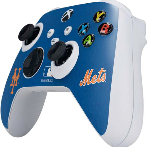 MLB New York Mets - Solid Distressed Xbox Series S Controller Skin