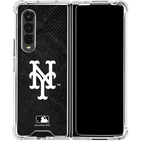 MLB New York Mets Dark Wash Galaxy Z Fold4 5G Clear Case