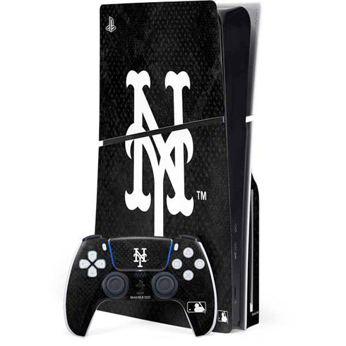 MLB New York Mets Dark Wash PS5 Slim Disk Bundle Skin
