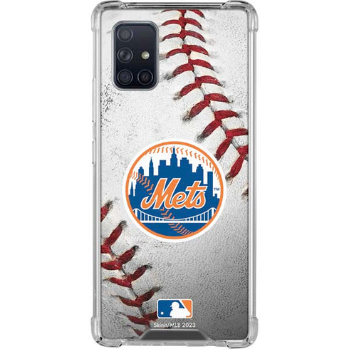 MLB New York Mets Game Ball Galaxy A71 5G Clear Case